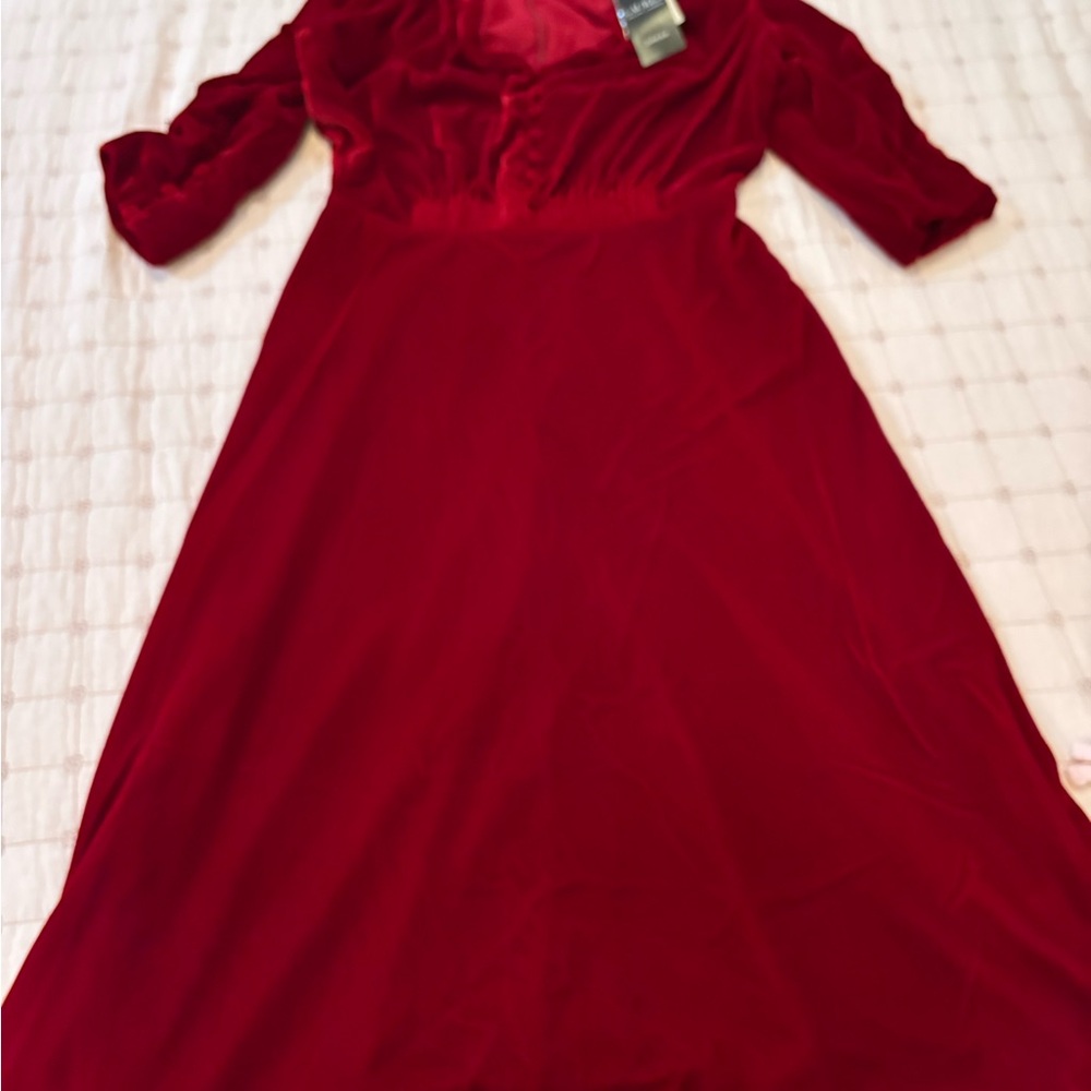 Ralph Lauren Vibrant Red Long Sleeve Dress